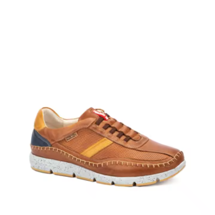 PIKOLINOS FUENCARRAL M4U-6046C1 ZAPATO DEPORTIVO DE HOMBRE CON ELÁSTICOS, ULTRALIGERO, EN PIEL DE PRIMERA CALIDAD COLOR BRANDY - 1