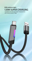 Cable De Carga Rápida JINMUXI USB Tipo C 20-120W RGB Cambio De Color Para Xiaomi Huawei Redmi OPPO OnePlus POCO Cable De Datos - details 0