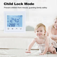 Termostato Digital Inteligente 16A Para Calentamiento De Piso Controlador De Temperatura Pantalla Táctil LED Sensor NTC Para Calefacción Eléctrica - details 5