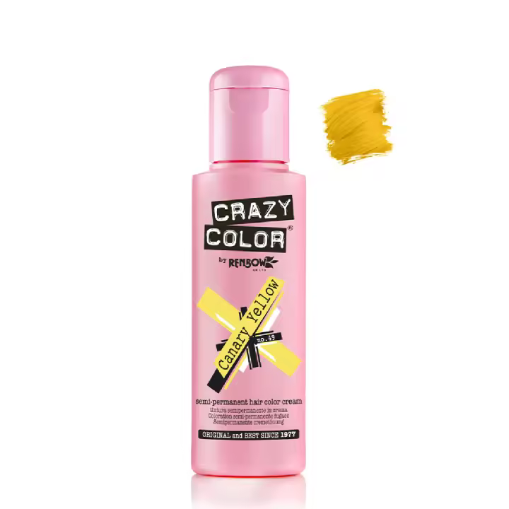 Tinte Semi Permanente sin Amoniaco 100ml: 49 -  Canary Yellow - Crazy Color - 1