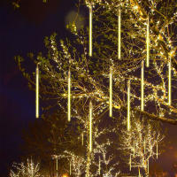 Luces De Lluvia De Meteoros Solares 50cm Luz De Cadena De Copos De Nieve Impermeable Para Jardín Boda Fiesta Navidad - details 11