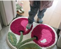 Alfombra De Puerta Con Diseño De Cereza Tufting Suave Y Gruesa Absorbente De Baño Y Cocina Alfombra De Entrada Para Sala De Estar Y Toilette - details 15