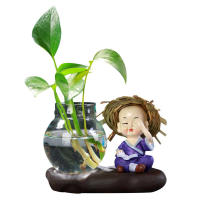 Vaso De Vidrio Transparente Para Plantas Terrarium Decoración De Escritorio Radish Verde Hidroponía Creativa Vaso Personalizado - details 8