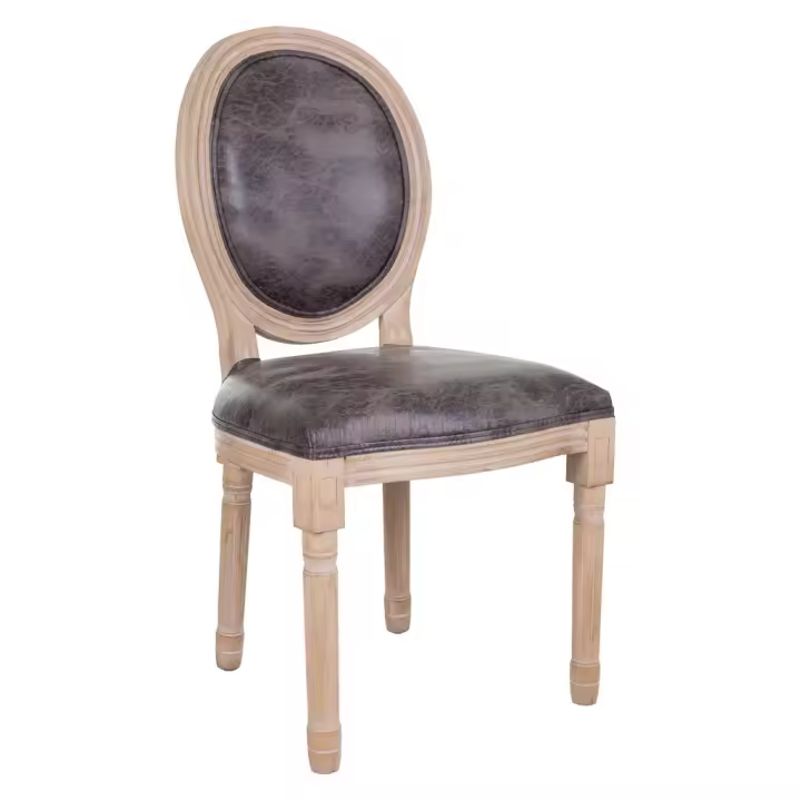 WANDERLUST DECO Silla de madera tapizada gris 48x46x48/96h cm - 1