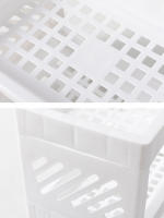 Estante De Doble Capa Minimalista Para Escritorio En Plástico Blanco Puro Organizador Multifuncional Para Baño Y Estantería De Almacenamiento Doméstico - details 5