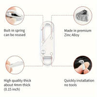 Kit De Reparación Instantánea Para Cremalleras Metálicas 10PCS Deslizador De Cremallera Desmontable Para Costura DIY Ropa Maletas Bolos Universal - details 3