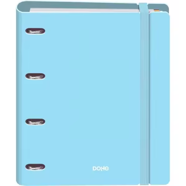 Dohe serenity polyfoam carpeta de 4 anillas mixtas de 35mm a4 recambio 100 hojas cuadricula 5mm - cubierta de polyfoam 2mm - cierre con goma - incluye 4 separadores y sobre de polipropileno - color azul - 1