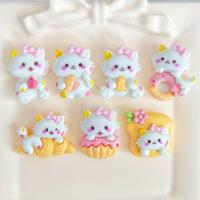 10Pcs Cabos De Resina De Gato Con Diseño De Pastel Lindo Y Nuevos Para Manualidades De Scrapbooking Y Joyería DIY Accesorios De Decoración - details 1