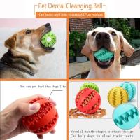 Juguete Interactivo Para Perros Pequeños Bola Elástica De Látex Para Masticar Y Limpiar Dientes Dispensador De Alimentos - details 7