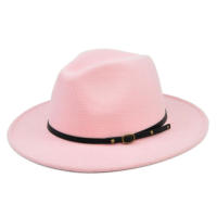 Sombrero De Vaquero Para Hombre Estilo Vintage Color Sólido Broche Ancho Moda Viaje Fiestas De Iglesia Sombrero De Paja Jazz - details 6