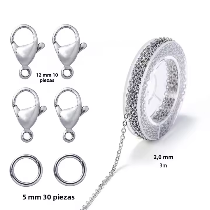 Cadena De Acero Inoxidable Multicolor 3m/Rol Con Hebilla De Anzuelo Para DIY Joyería Pulseras Y Hecho a Mano - 1