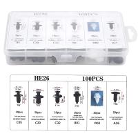 100Pcs Clips De Parachoques Plásticos Para Coche 6 Tamaños Auto Push Tipo Pino Kit De Retenci\u00f3n Con Desmontador De Fuente De Alimentaci\u00f3n Para GM - details 0