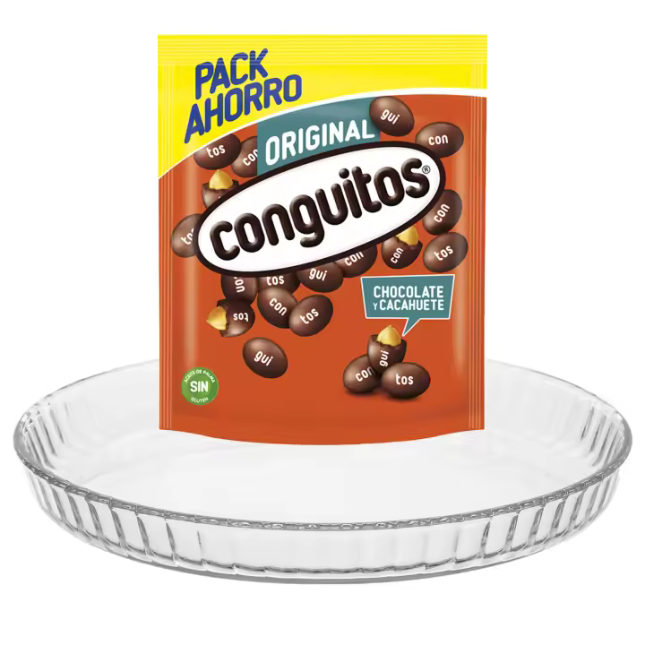 Pack repostería:CONGUITOS NEGRO DOYPACK 350G+Plato De Tarta De Vidrio 27 cm - 1