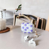 Funda Protectora Transparente Para Airpods 2 3 pro Y pro Max Con Colgante De Flores Rosa Y Morada TPU Suave Compatible Con Auriculares Bluetooth - details 4
