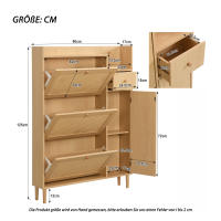 Armaro para Zapatos de Madera de Ingeniería-Ideal para entradas de madera-3 Puertas inclinadas Y 1 - details 3
