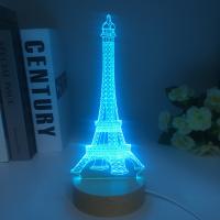Lámpara 3D De Madera Eiffel Tower Con Luz LED Cambia De Color Decoración Para El Dormitorio De Los Niños Regalo Para Cumpleaños - details 7