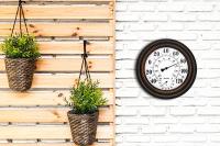 Termómetro-Higrómetro De 20 Cm Para Interior Y Exterior Medidor De Temperatura Y Humedad Para Patio Estufa Y Decoración Del Hogar Con Reloj De Pared - details 2