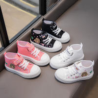Zapatos De Lona Para Niños Y Niñas Estilo Cuatro Estaciones Bordado Blanco Dibujos Animados Niños Y Niñas Rosa Suave Antideslizante Casual - details 10