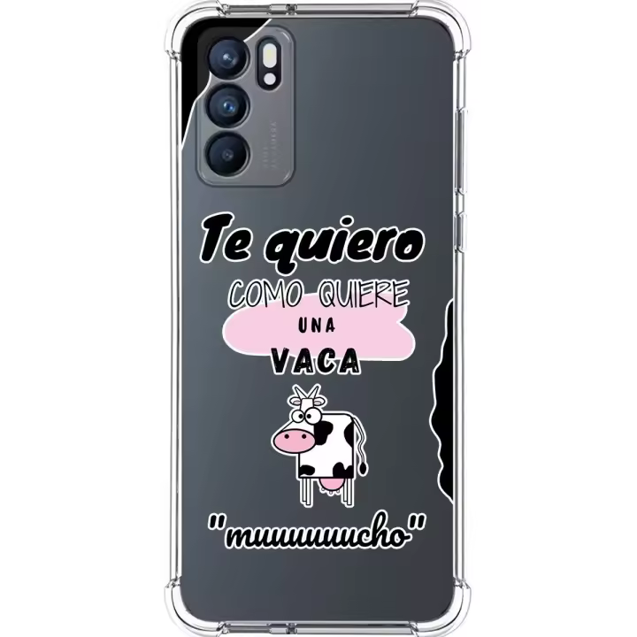 Funda Silicona Antigolpes para Oppo Reno 6 5G diseño Vaca Dibujos - 1