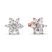 Pendientes De Estilo Clásico Para Mujer Platinados En Plata 925 Con Flor Azul Y Piedra Preciosa Azul Accesorios De Joyería Finos DIY - details 8