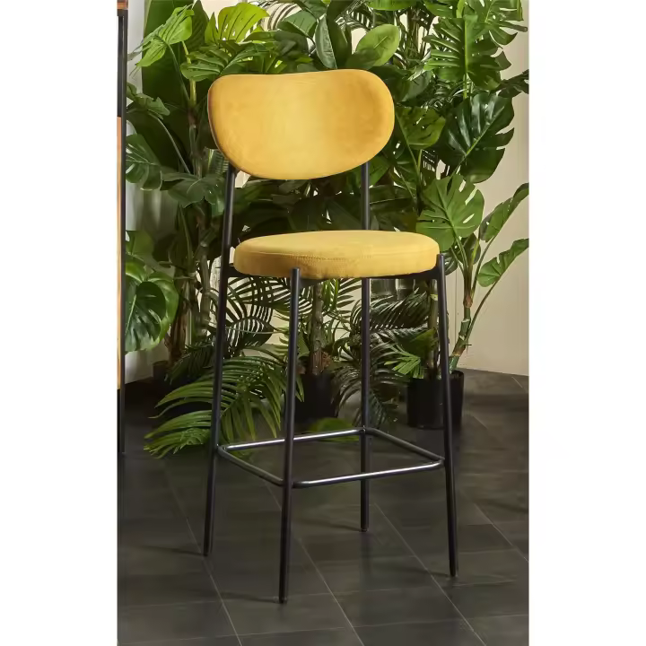 Taburete bar maui mostaza 45x47x110 cms. El mejor complemento para tu hogar. - 1