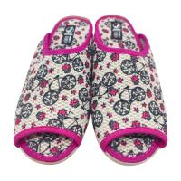 Zapatillas casa para Mujer  de Verano con Puntera Abierta marca Javer cuña de tres centímetros suela antideslizante de caucho planta textil - details 0