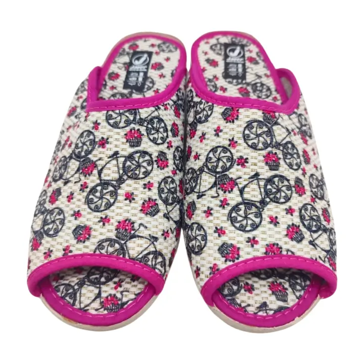 Zapatillas casa para Mujer  de Verano con Puntera Abierta marca Javer cuña de tres centímetros suela antideslizante de caucho planta textil - 1