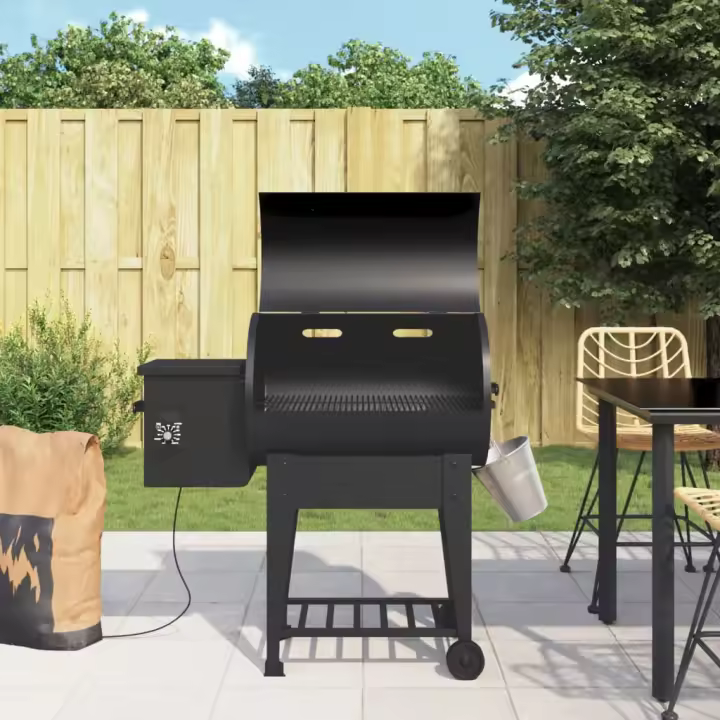 Pellet Grill con Piso Inferior 94 cm Hierro Negro - 1