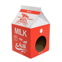 Waneka Casita de Cartón Caja de Leche para Gatos Rascador Refugio para Gato Ondulado Rascador Gato Carton Cama Rascador Protección de Muebles Almohadilla para Rascar - details 0