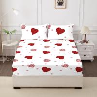 Set De Sábanas Y Fundas Para Almohadas Tamaño Reina Tema Del Amor Impresión Agradable Al Tacto Amigable Con La Piel Para Todas Las Estaciones - details 1