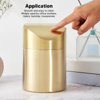 Mini Contenedor De Basura Para Encimera Ahorrador De Espacio Antihuella Acero Inoxidable 304 Para Escritorio En Oficina - details 14