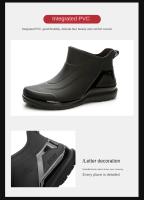 Botas De Lluvia Antideslizantes Para Hombre Botas Cortas Impermeables De Goma Para Cocina Cubierta De Zapatos Para Lavado De Coche Pesca Y Trabajo - details 2