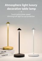 Lámpara De Mesa Ajustable En 3 Colores Y Iluminación Dimmable Infinita Para Decoración De Habitaciones Comedor Y Cafeterías Estilo Retro De Hierro - details 0