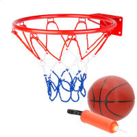 Aktive - Canasta de baloncesto para instalación en pared, red de poliéster y aro metal, diseño compacto, ideal para entrenar y jugar en casa, terraza o jardín, fácil de montar, canastas, instalación sencilla con 4 tornillos incluidos - details 0