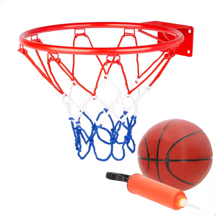 Aktive - Canasta de baloncesto para instalación en pared, red de poliéster y aro metal, diseño compacto, ideal para entrenar y jugar en casa, terraza o jardín, fácil de montar, canastas, instalación sencilla con 4 tornillos incluidos - 1