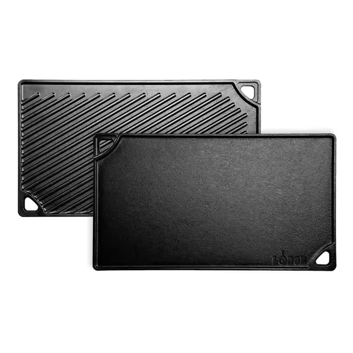 Plancha grill XL Rectangular y Reversible de hierro Lodge - 1