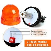 Luz De Advertencia Estroboscópica LED 60 Ambar Para Motocicleta Tractor Camión Seguimiento De Señal De Emergencia Con Aluminio 12V/24V - details 4