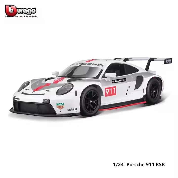 Modelo De Coche De Aleación Bburago 1:24 Porsche 911 RSR LM 2020 Weissach Vehículo De Carreras Diecast Juguete Colección Regalo - 1