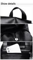 Mochila De Cuero Suave Antirrobo Para Mujer Bolso De Hombro Vintage Gran Capacidad Para Viaje Escuela Bolsa De Mano Para Chicas - details 13