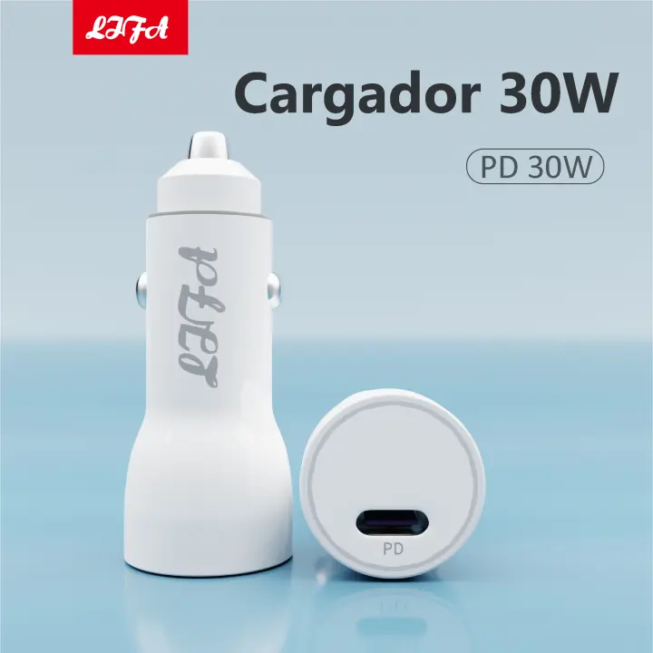 LIFA Cargador de coche 30W PD (USB C/TIPO C/TYPE C) carga rápida - 1