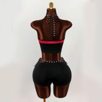 Conjunto De Shorts De Moda Para Mujer Estilo Harajuku Sexy Y2K Con Impresión De Letras Y Cinturón Interior Top Sin Mangas De Cuello Colgante - details 3