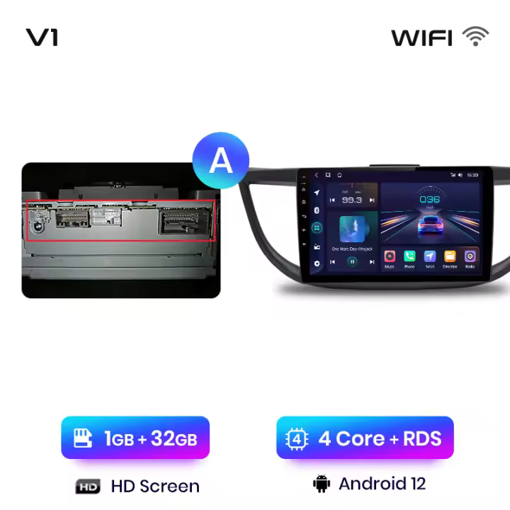 Junsun Radio Coche para Honda CRV CR-V 2012 2013 2014 2015 2016 Inalámbrico CarPlay Android Auto AI Voice 2 din Pantalla Coche Android Auto Multimedia Navegación GPS Auto radio - 1