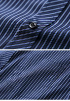 Camisa De Algodón Para Hombre Con Mangas Largas Y Rayas Estilo Casual Y Negocios En Rojo Gris Azul Naranja Tallas S a 9XL - details 6