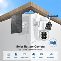 Cámara Solar inalámbrica de 4MP, lente Dual, WiFi, PTZ, cámara de videovigilancia para exteriores con batería integrada, tiempo de espera prolongado, iCsee,Cámara de videovigilancia de batería,Cámara - details 5