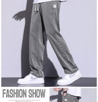Pantalones Casuales Para Hombre Lyocell Verano Transpirables Moda Coreana Rectos Cómodos Suaves De Cintura Media Con Bolsillos - details 9