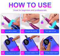 Máquina De Uñas Recargable 35000RPM Con Pantalla LCD Bajo Ruido Profesional Pulidora De Uñas Con Conjunto De Accesorios Para Manicura - details 4