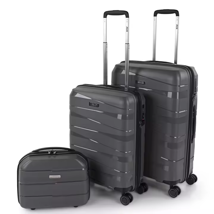 Jaslen - Juego Maletas Juego De Maletas De Viaje 3 Pzs. Maleta Mediana, Maleta Cabina, Neceser. Juego De Maletas Resistentes. Set De Viaje Candado TSA 161315B - 1