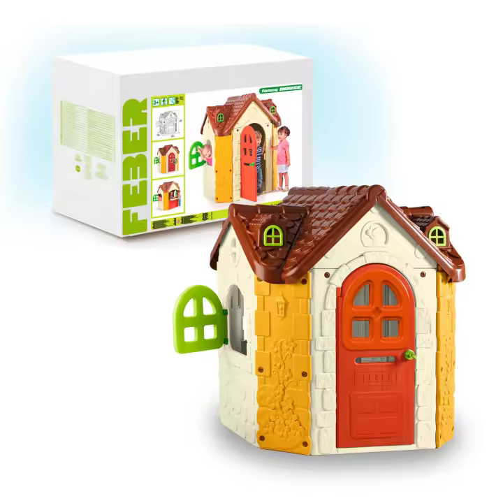 FEBER - Fancy House, Casita Espaciosa con Ventanas y Puertas Abatibles, Bandeja de Juego y Accesorios, Color Luminoso y Resistente a la Luz, Fácil Montaje, Niños de 3 a 8 años, Famosa (800010962) - 1