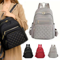 Mochila De Viaje Grande Para Mujeres Bolso De Hombro Doble Multifuncional Moda Escolar Con Cierre De Cremallera Material De Nylon Y Poliéster - details 0