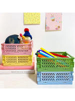 4PCS Caja De Almacenamiento Plegable De Plástico Mini Para Estudiantes Organizador De Escritorio Bolsa De Cinta Adhesiva Y Suministros De Oficina - details 8